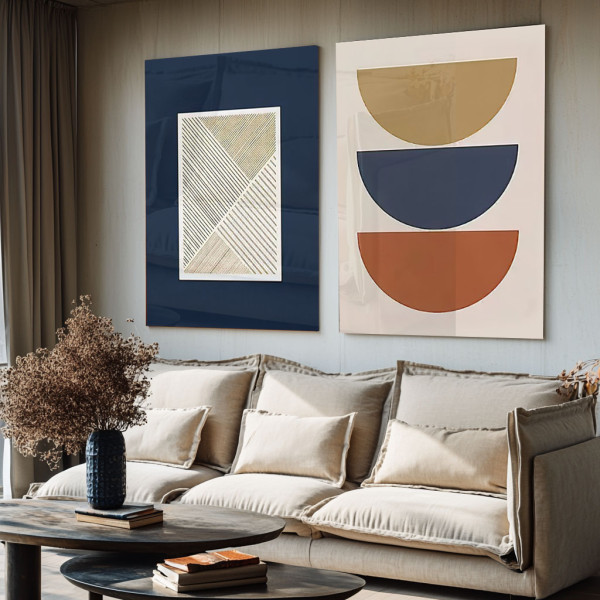 decoração aconchegante azul marrom