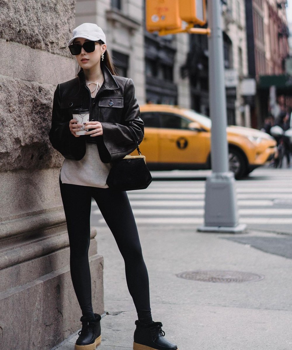 combinar legging preta com blusa