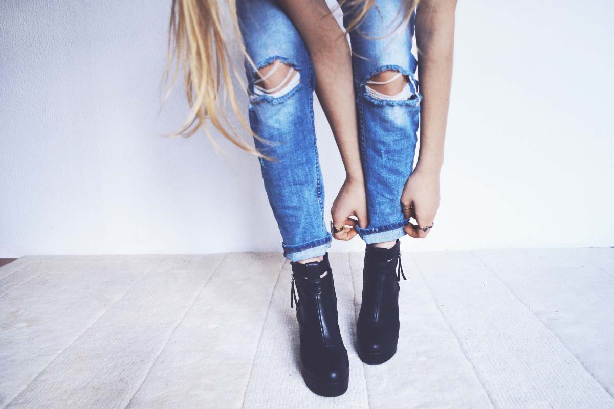 bota western jeans