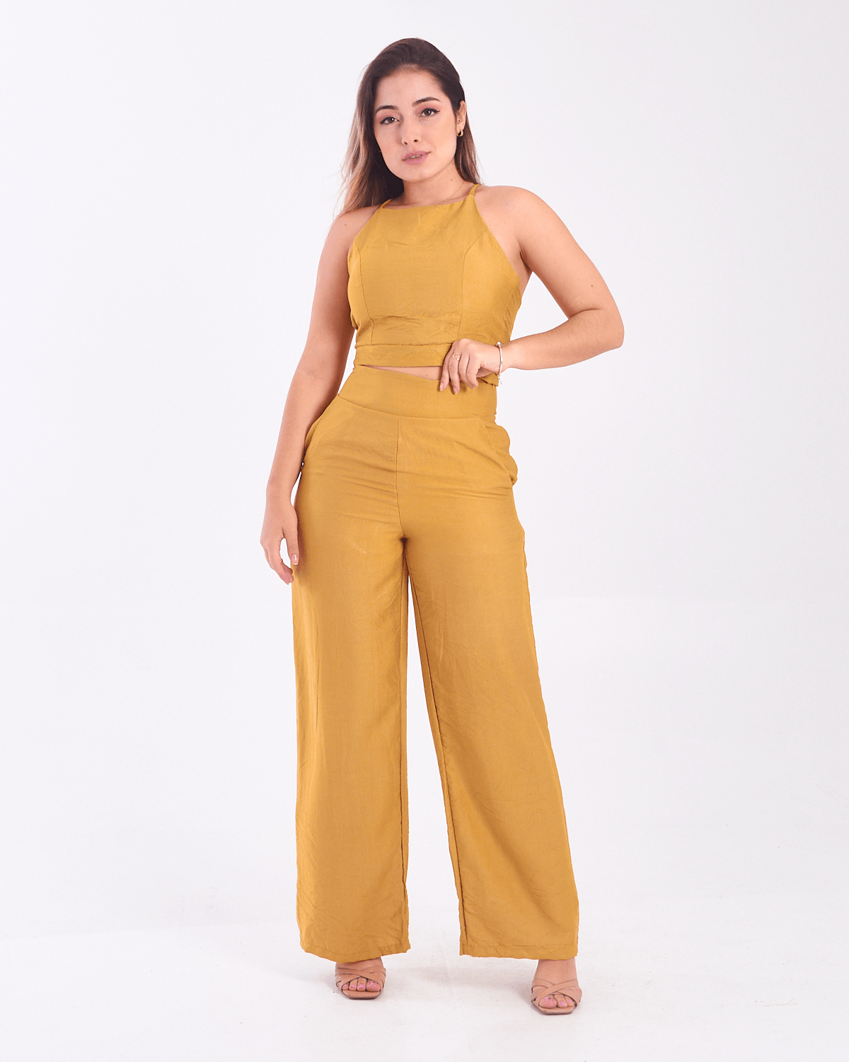 calça cropped wide leg