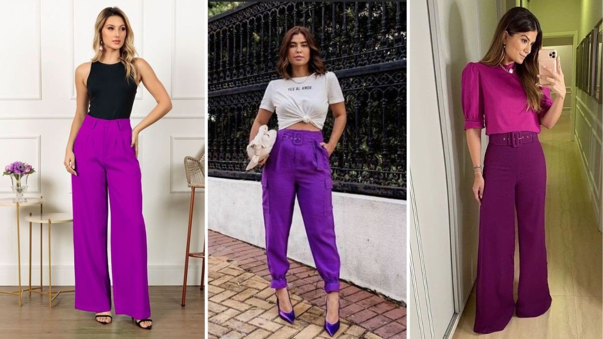 calça lilás look