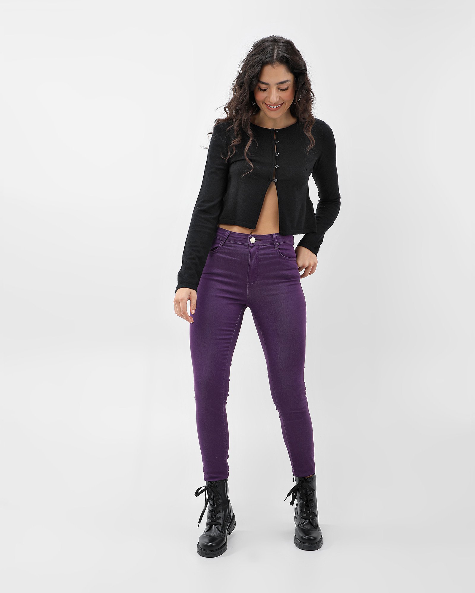 calça lilás look