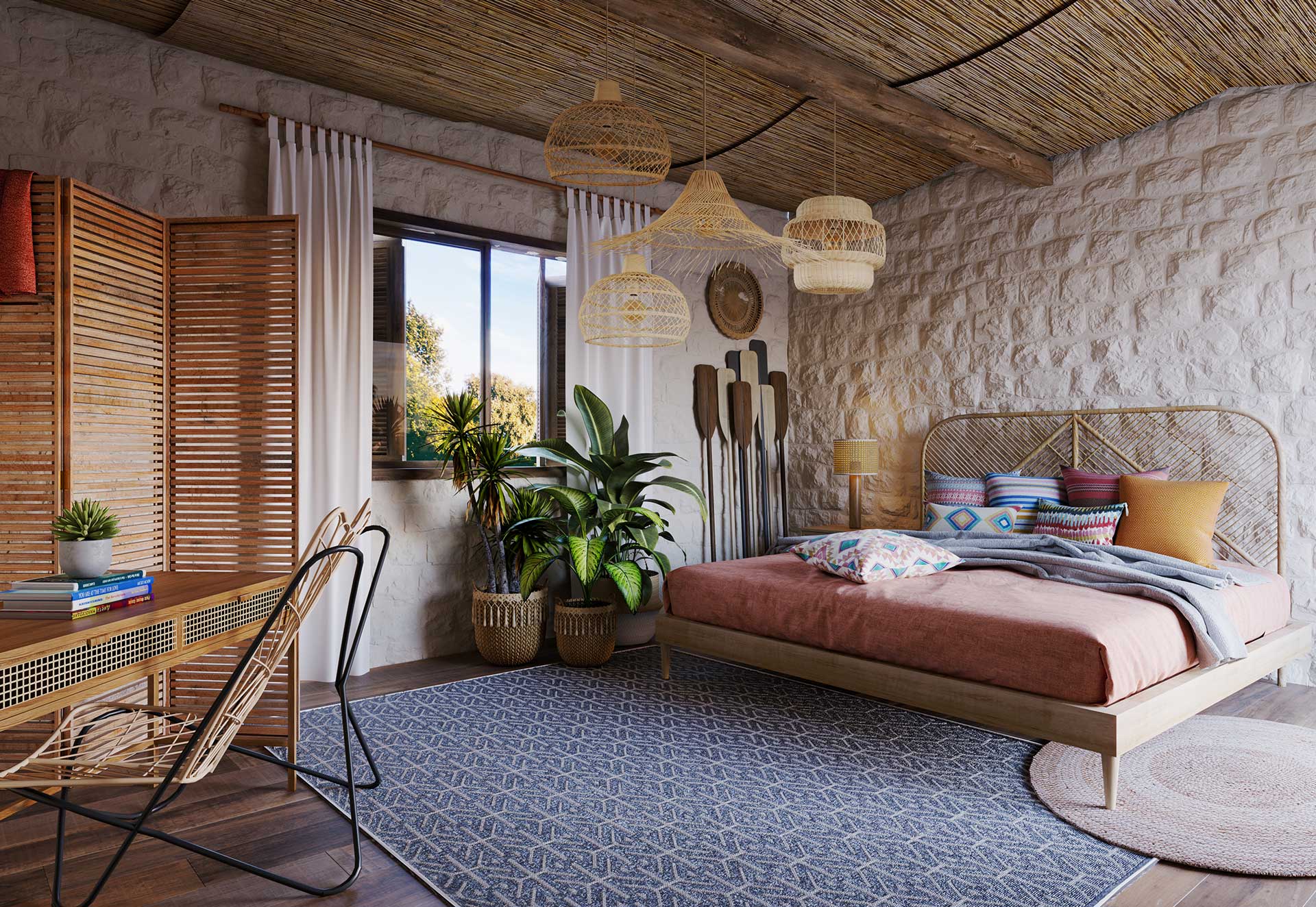 decoração rústica e boho