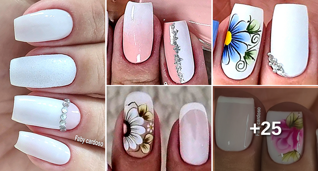 unhas bailarina decoradas brancas