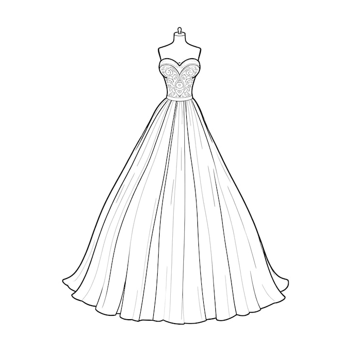 ilustração de moda noiva