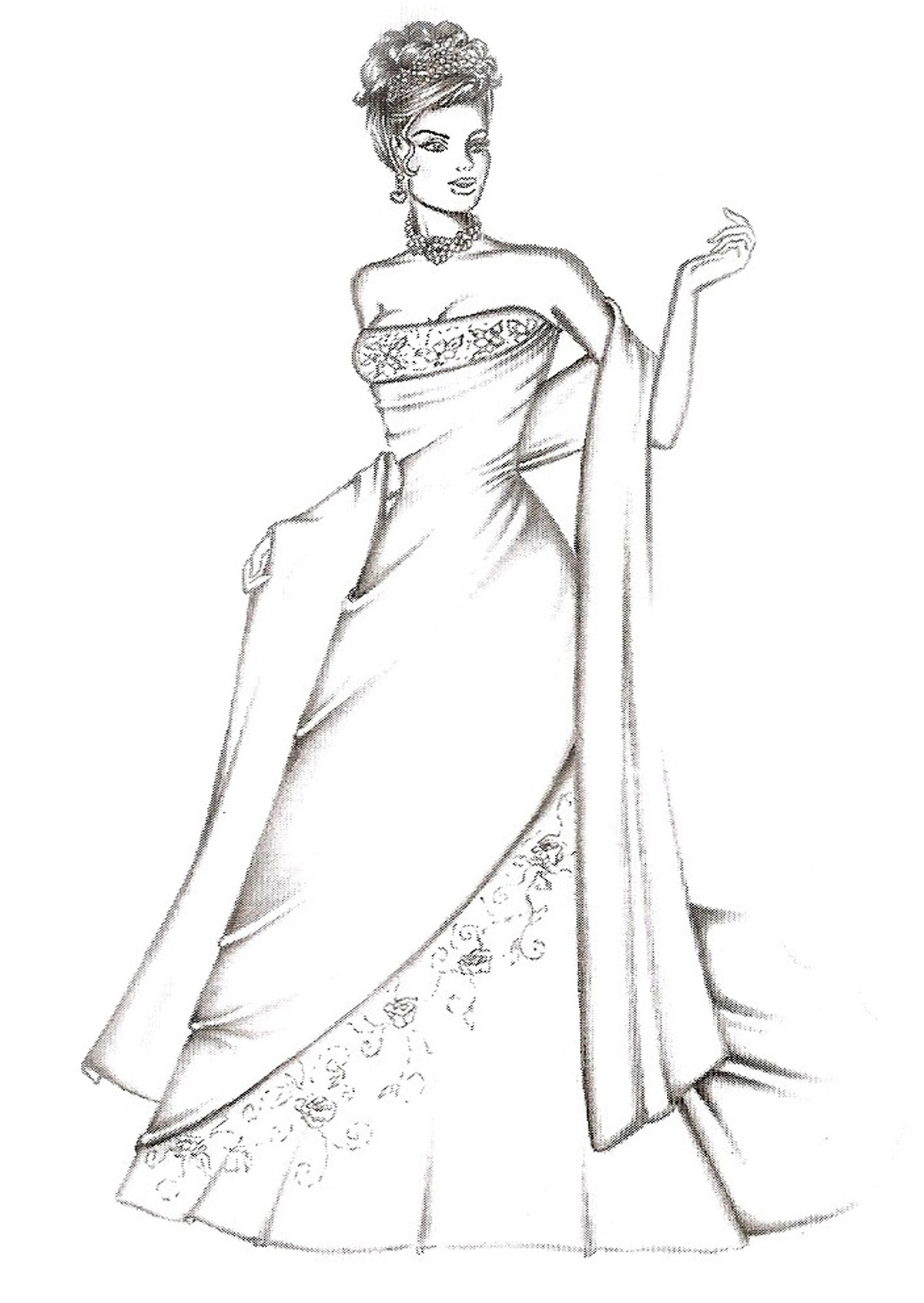 silhuetas de vestidos de noiva para desenhar