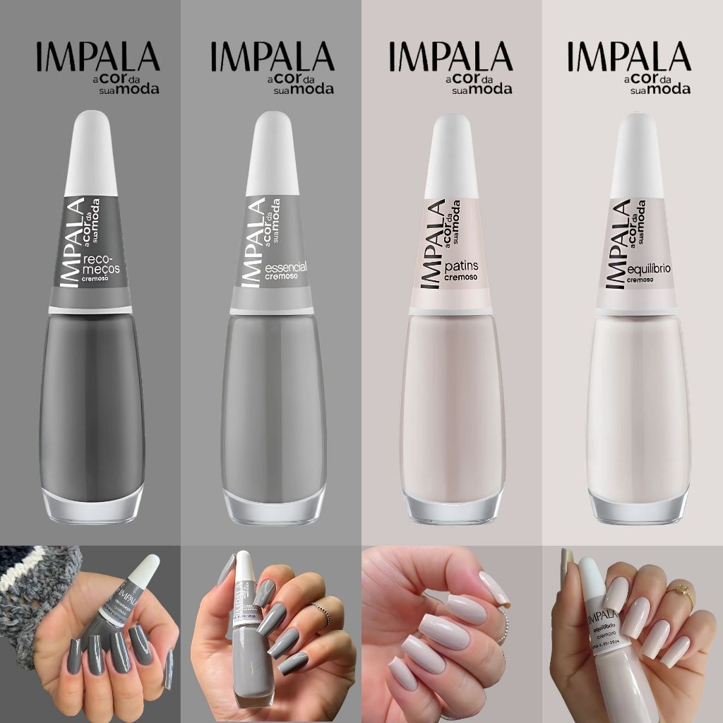 esmalte cinza claro fosco