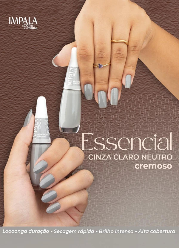 esmalte cinza claro cremoso