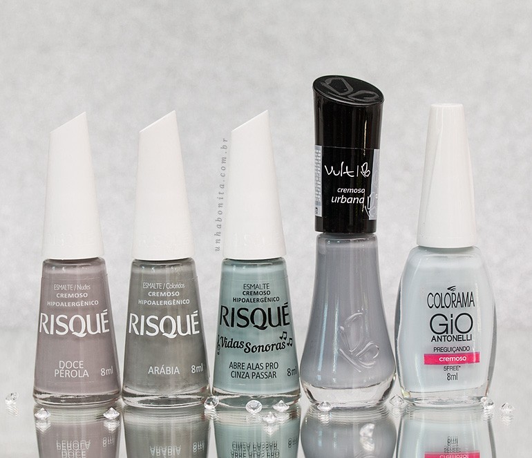 esmalte em gel cinza claro