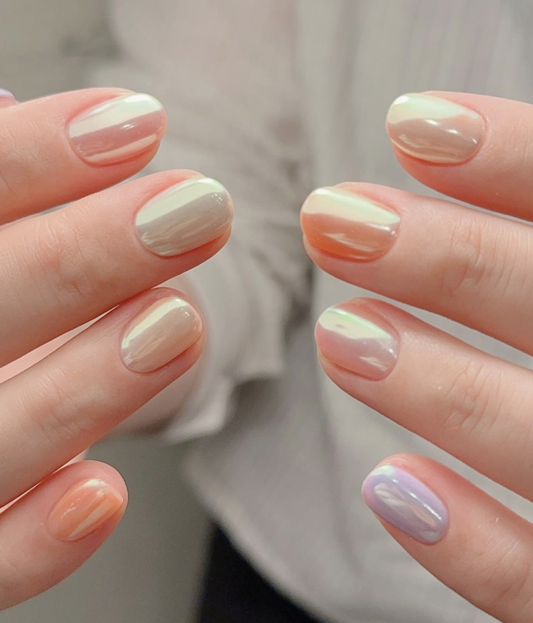 unhas curtas flower nails