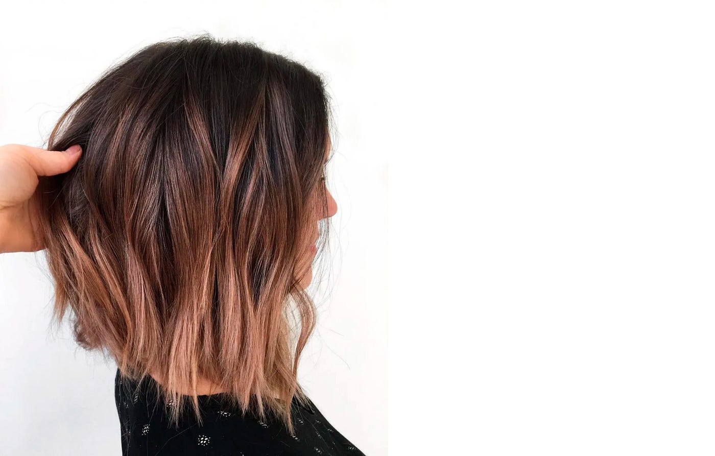 corte long bob médio para rosto redondo