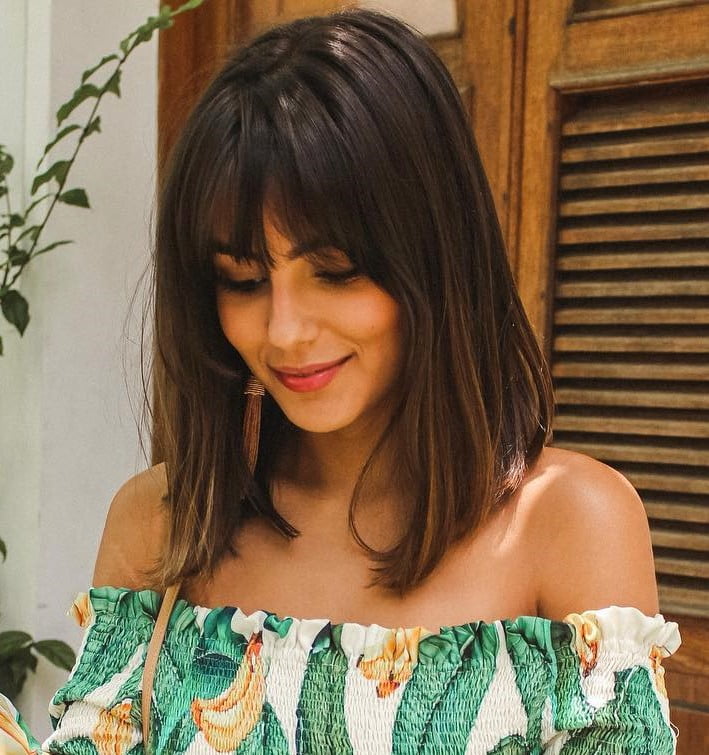 corte long bob médio para rosto quadrado
