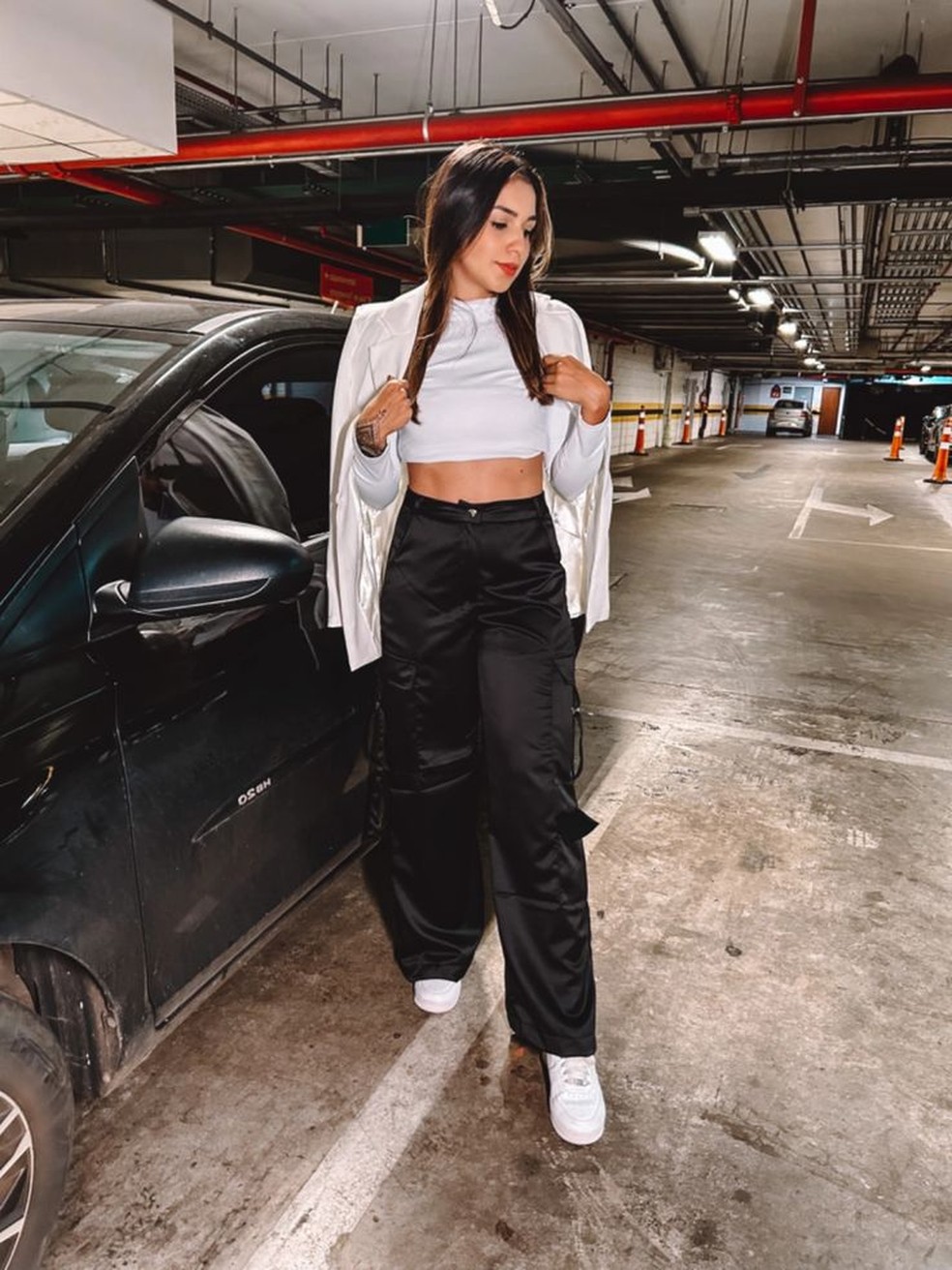 calça cargo preta feminina