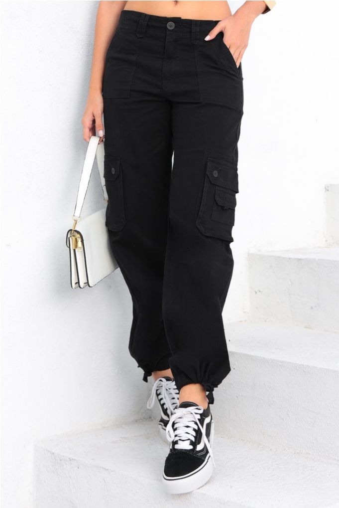calça cargo preta feminina