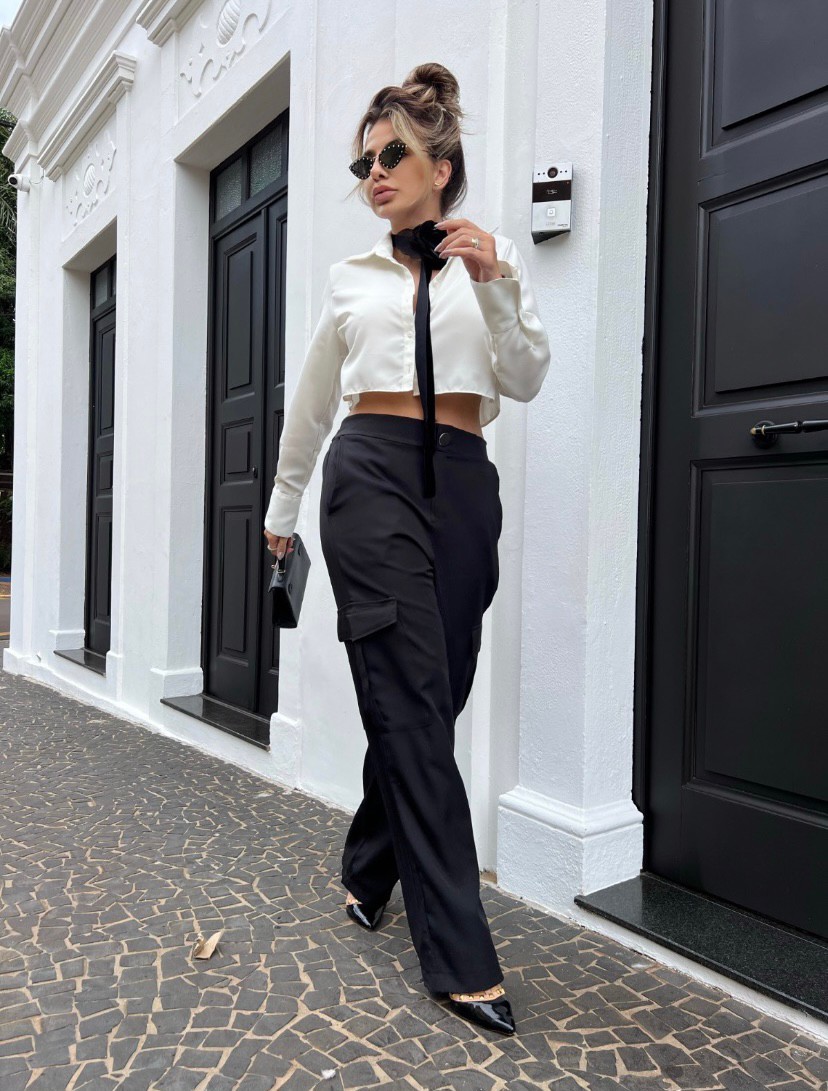 calça cargo preta para trabalho