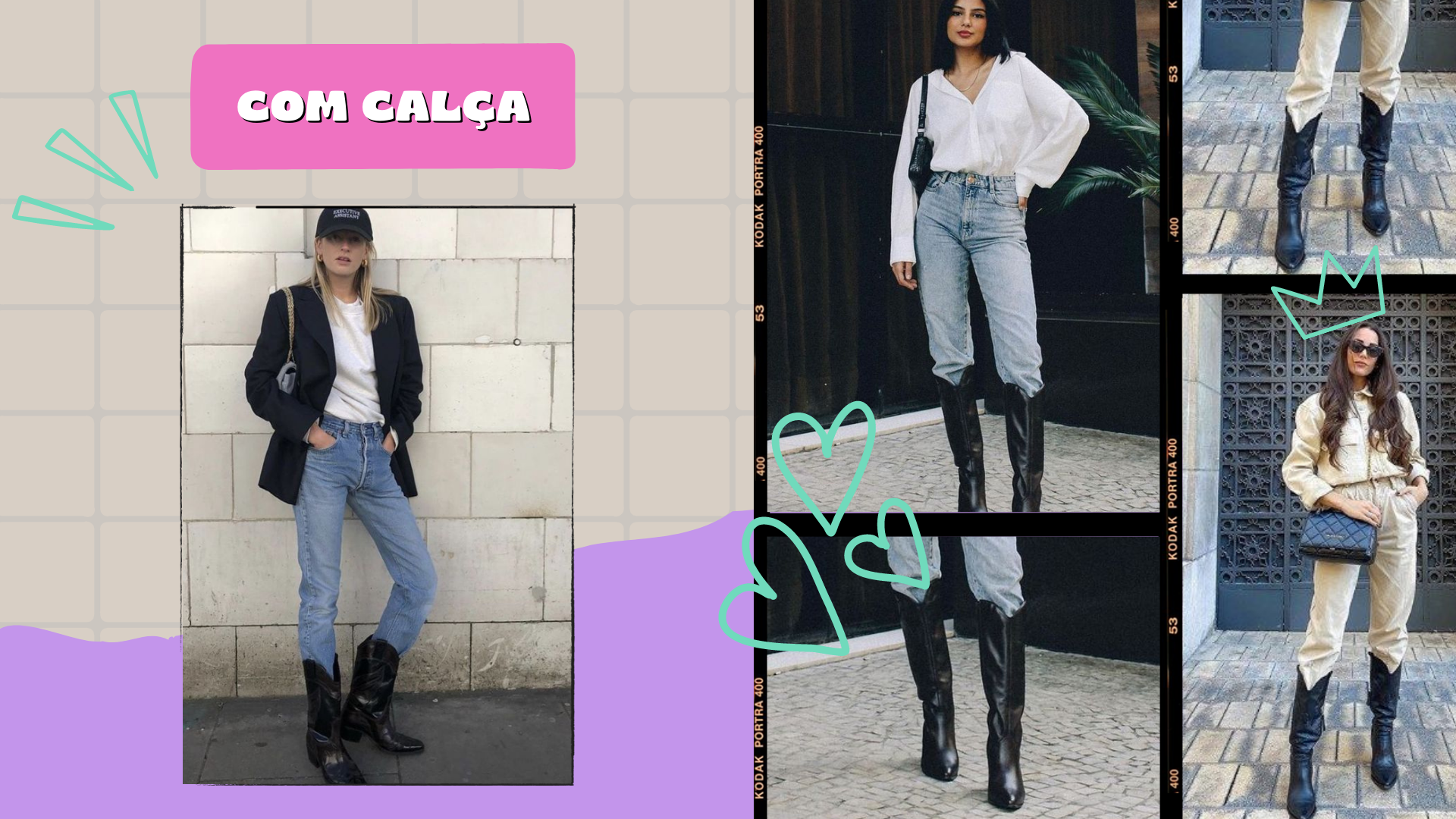 bota branca cano curto com jeans mom