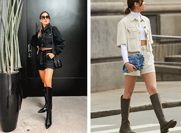 moda inverno com short e bota