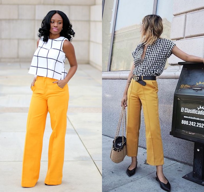 looks com calça amarela