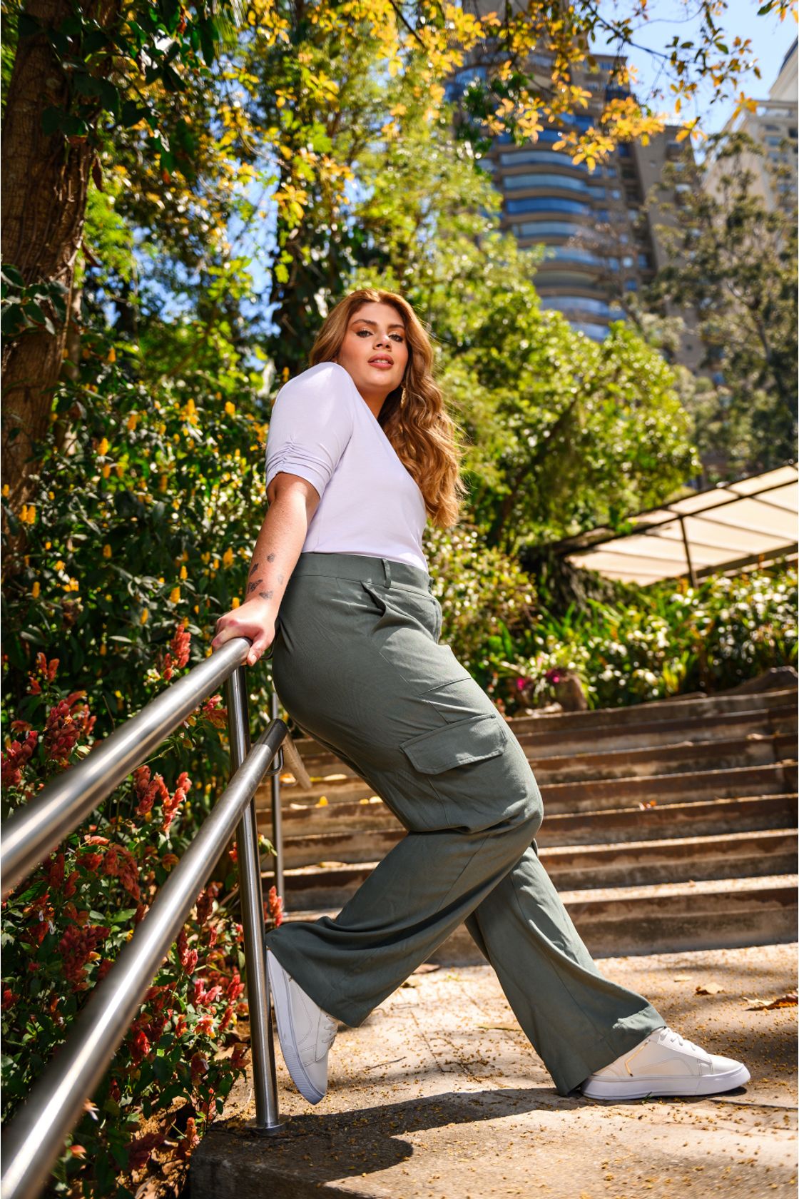 calça cargo verde militar