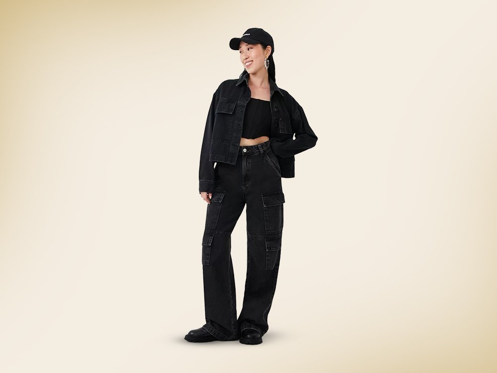 calça cargo sarja