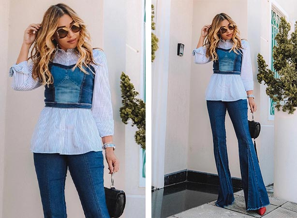 como usar calça flare jeans