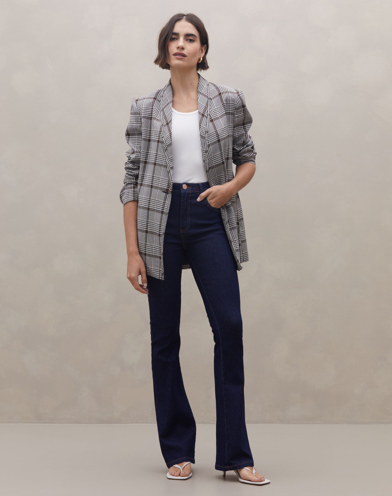 calça flare jeans casual