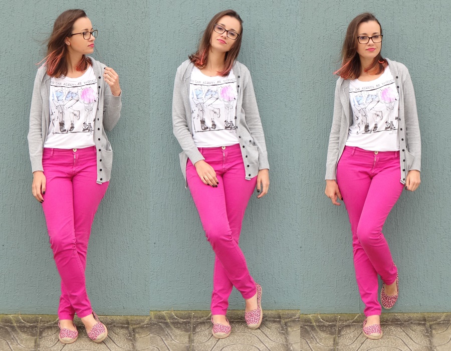 como usar calça rosa pink no trabalho