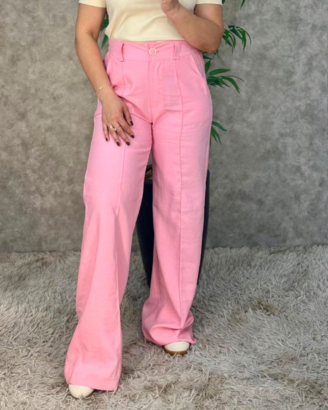 calça rosa pink alfaiataria
