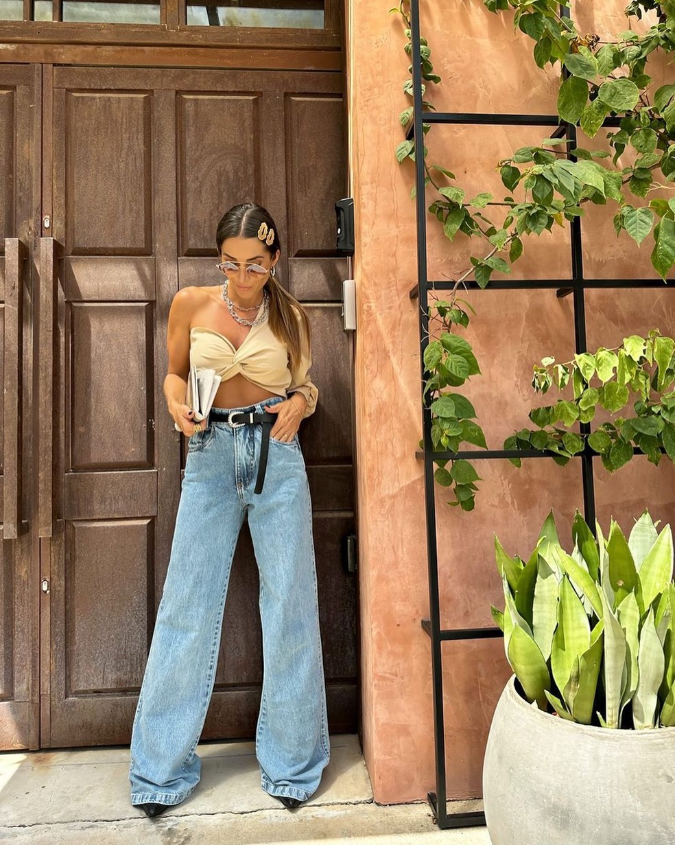 calça wide leg cintura alta