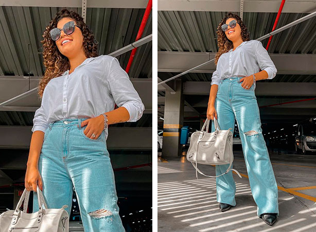 calça wide leg jeans como usar