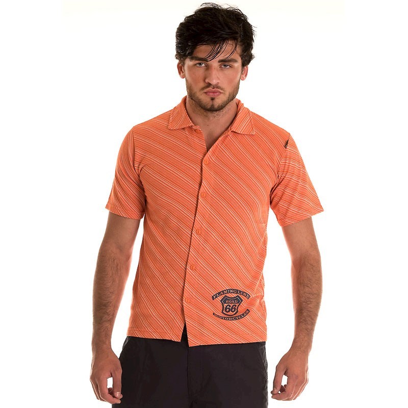 camisa estampada masculina manga curta
