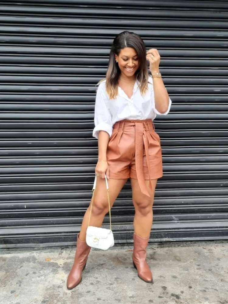 short de couro para balada