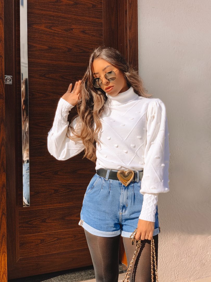 tricot branco oversized