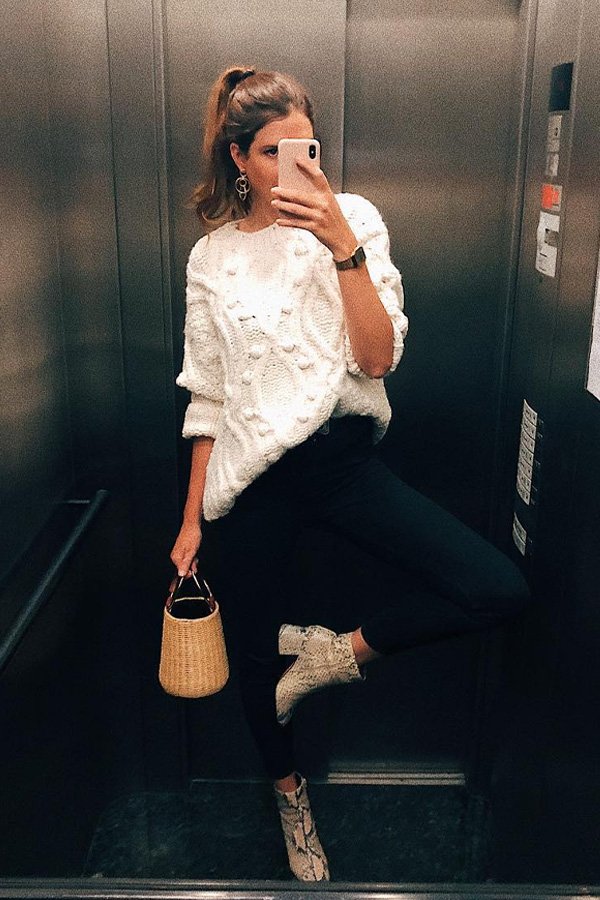 tricot branco gola alta