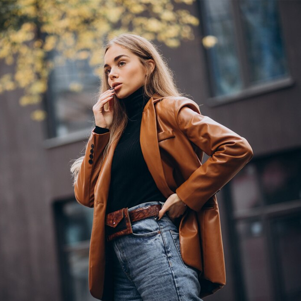 looks com jaqueta de couro feminina