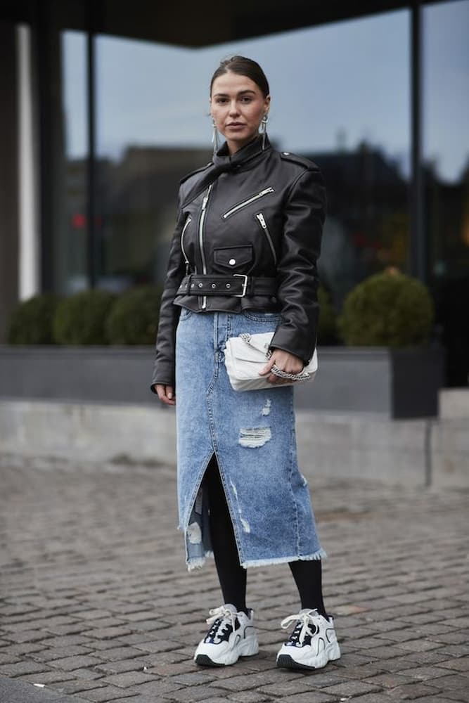 saia jeans longa inverno