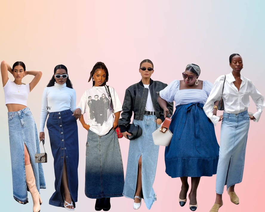 estilo inverno com saia jeans