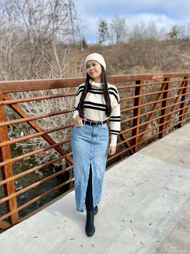 saia jeans midi inverno