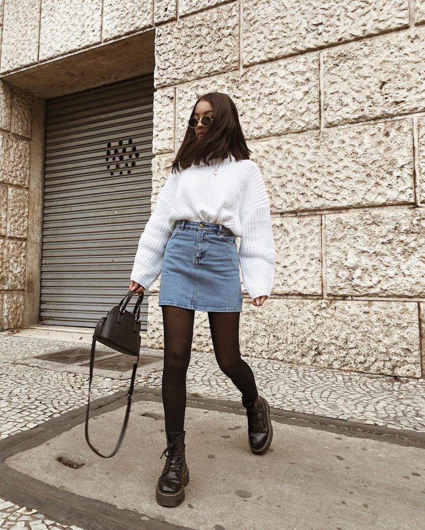 tendências moda inverno 2026 saia jeans