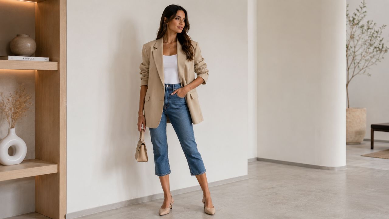 como usar calça jeans no trabalho elegante