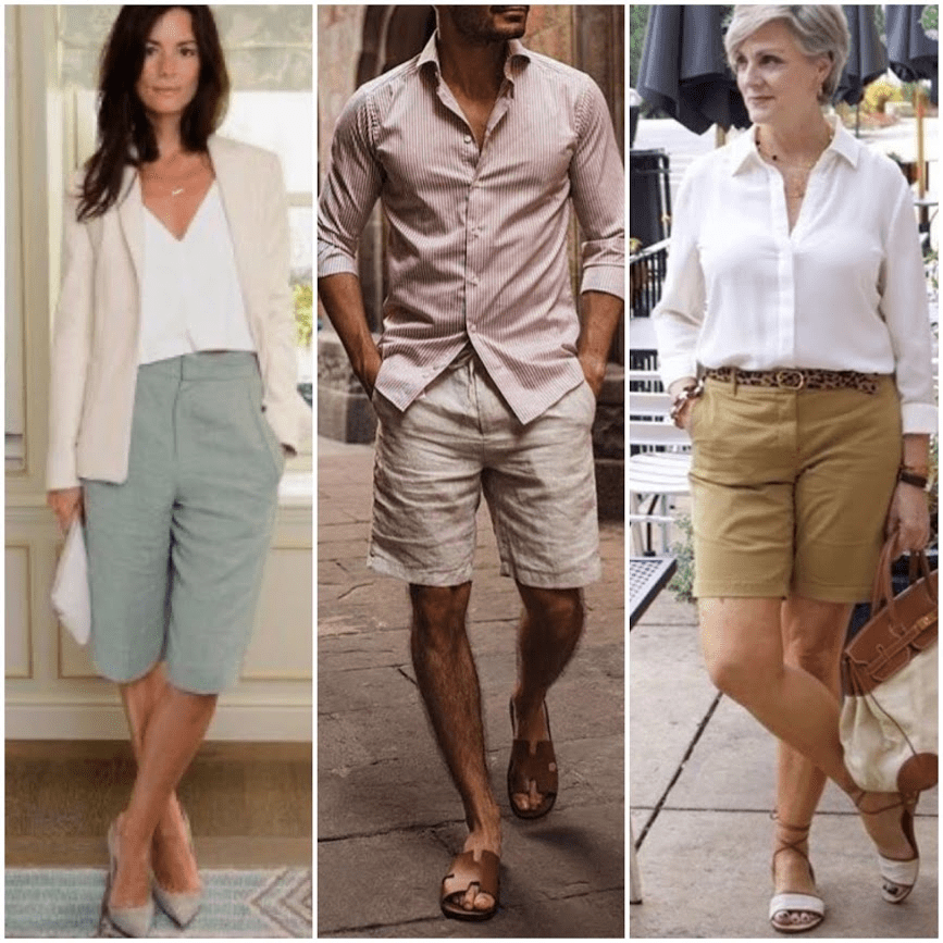 look com bermuda e camisa social