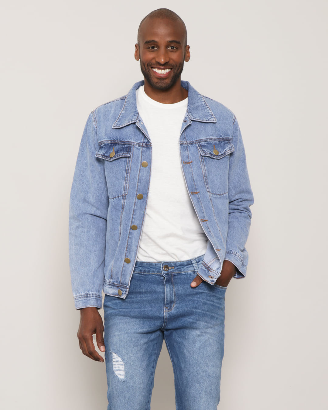 jaqueta jeans masculina casual