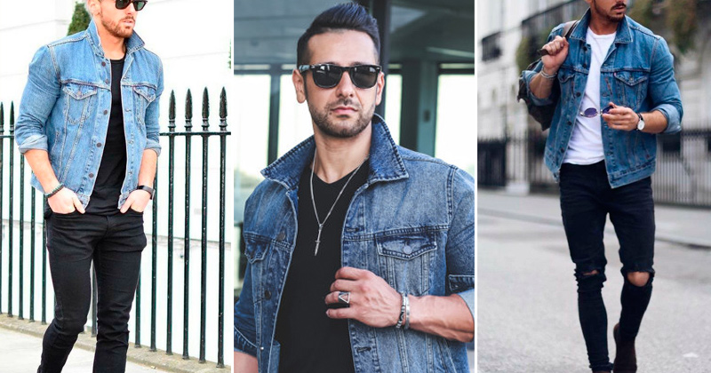 outfits masculinos com jaqueta jeans