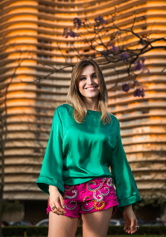 looks casuais verde rosa