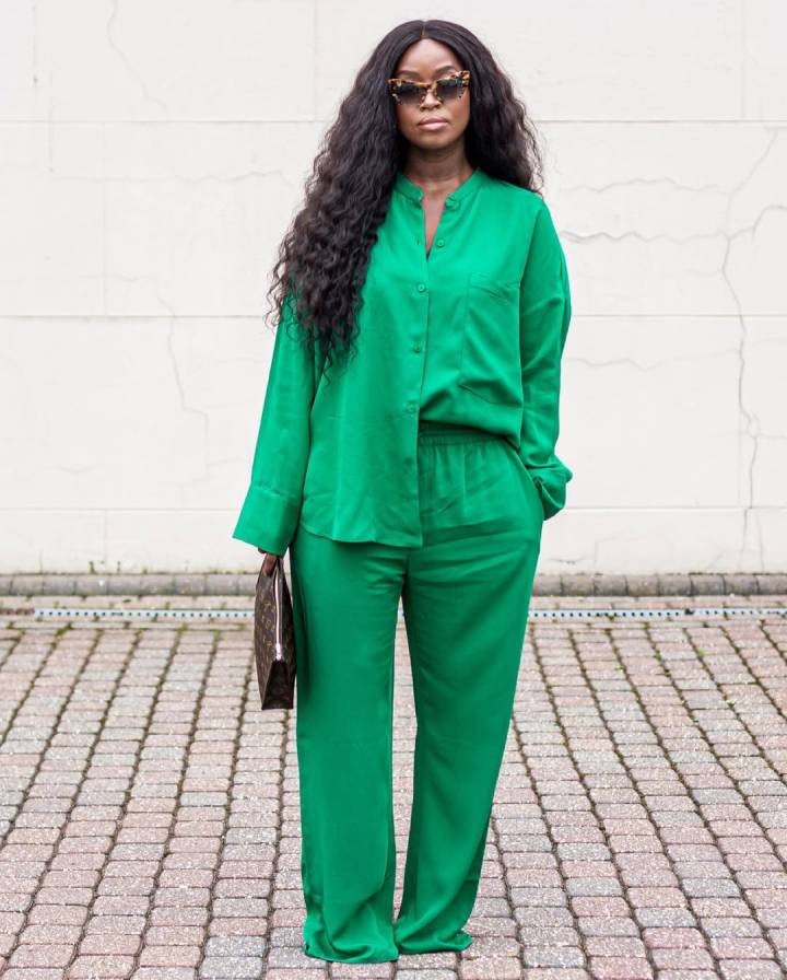 inspiração visual moda verde rosa