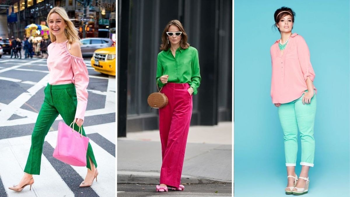moda outono inverno verde rosa
