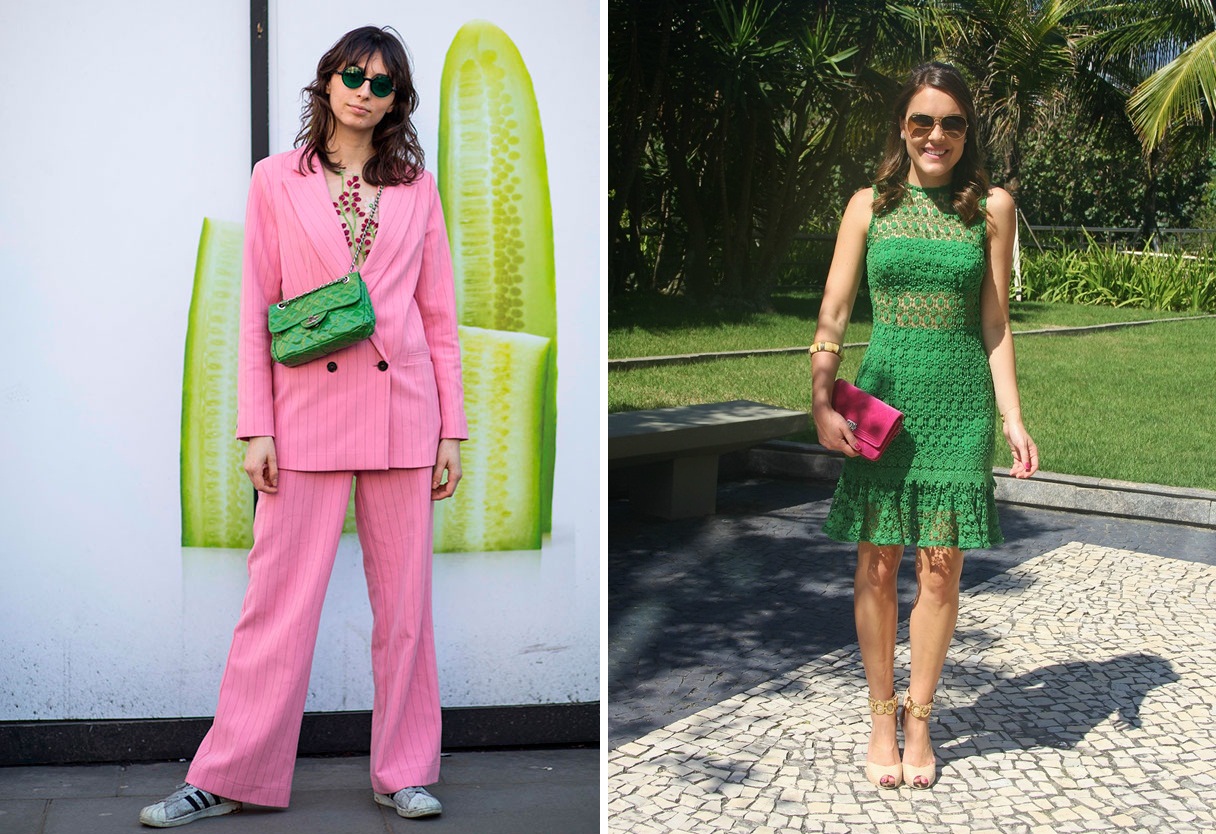 verde militar com rosa