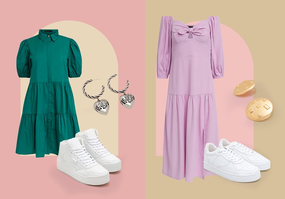 dicas de acessórios para vestido e tênis branco