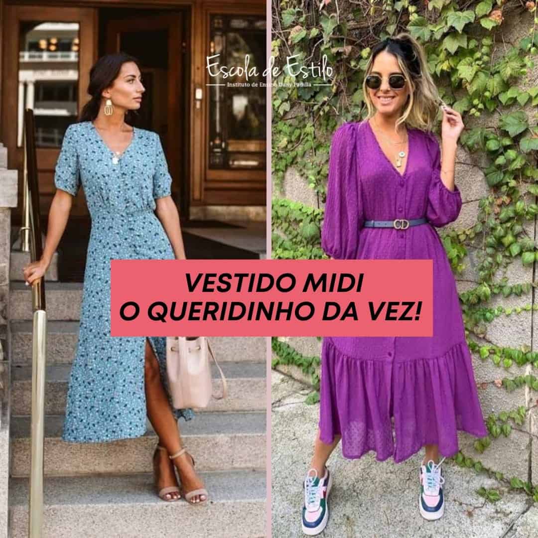 look vestido midi casual