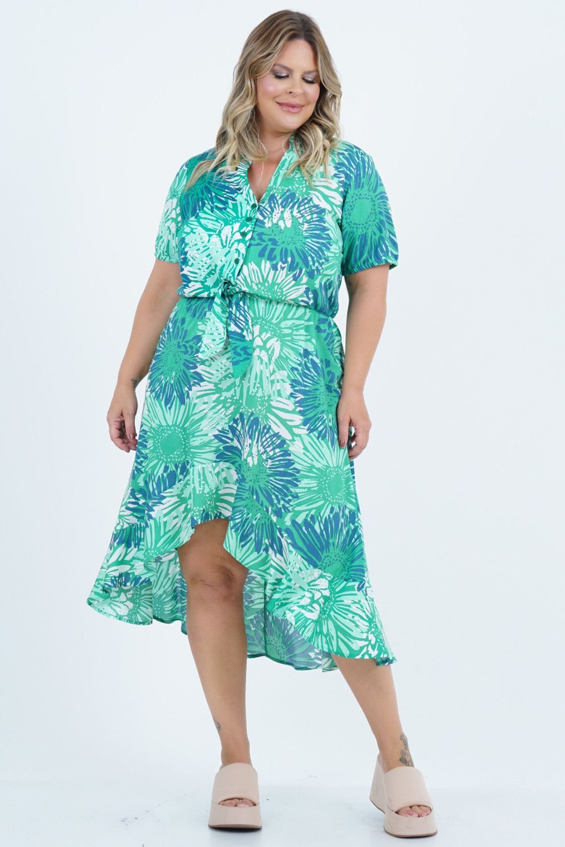 look vestido midi casual